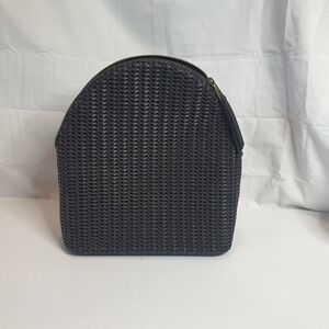 Universal Thread Black Woven Mini Backpack Faux Leather Straps